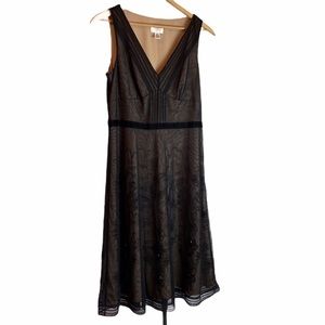 Ann Taylor LOFT Embroidered Midi LBD